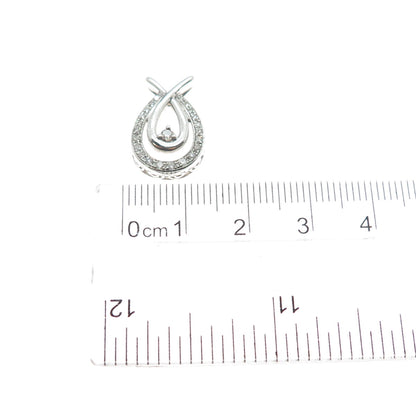 KENDRA SCOTT 925 Sterling Silver Real Round-Cut Diamond Mini Slide Pendant