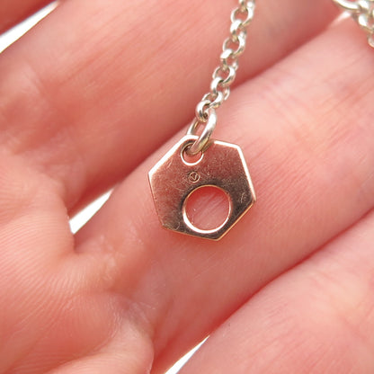 Christofle Sterling Silver 2-Tone C De Christofle Rolo Double Chain Necklace 30"