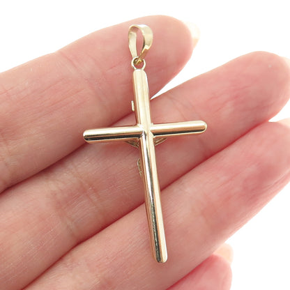 14K Yellow & White Gold Crucifix Cross Religious Charm Pendant