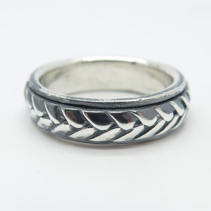 925 Sterling Silver Vintage Braided Band Ring Size 9