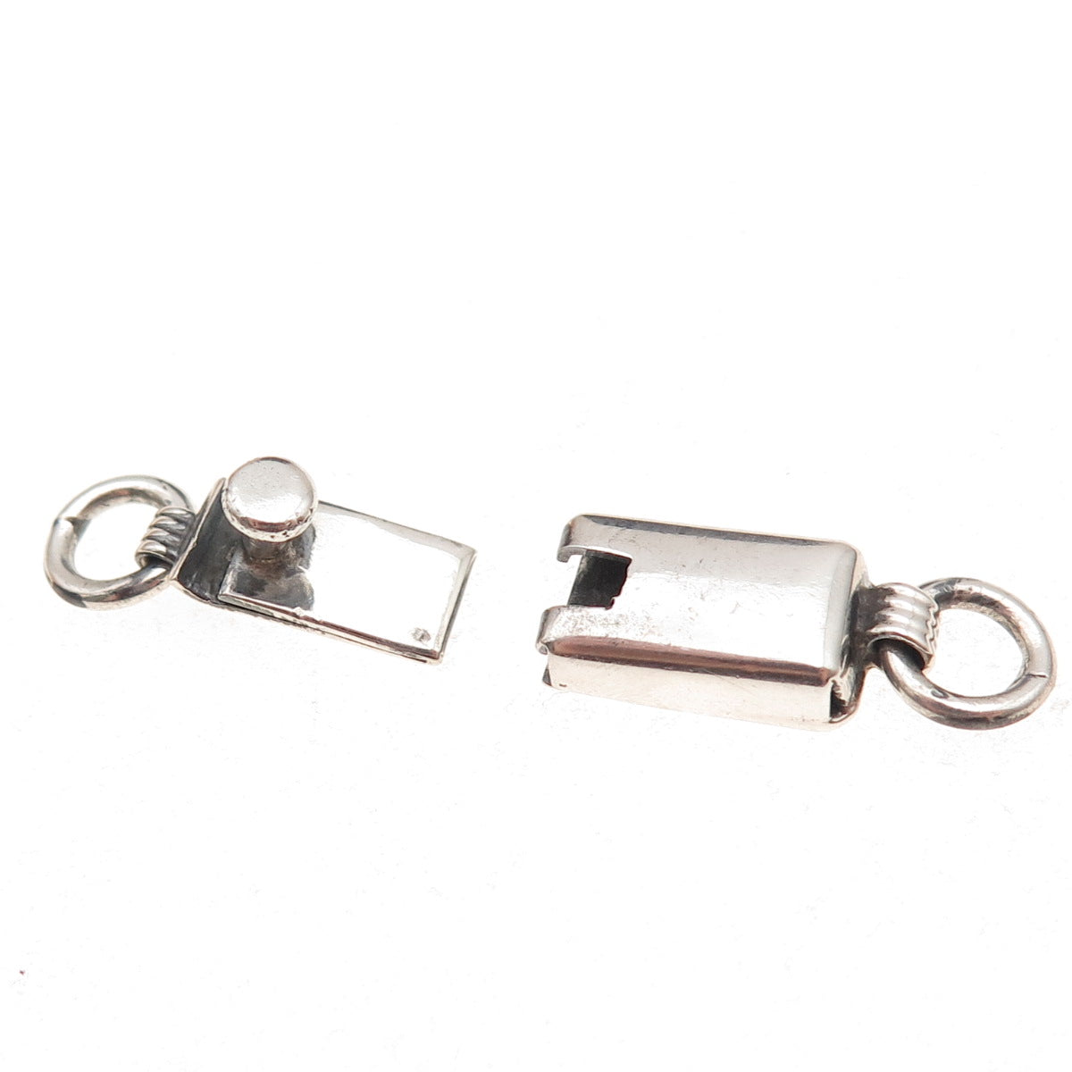 925 Sterling Silver Vintage Mexico Bracelet / Necklace Box Lock Clasp
