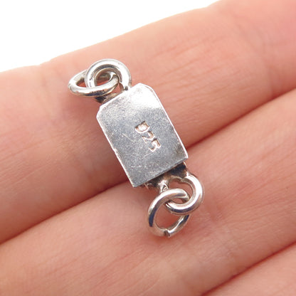 925 Sterling Silver Vintage Bracelet / Necklace Box Lock Clasp