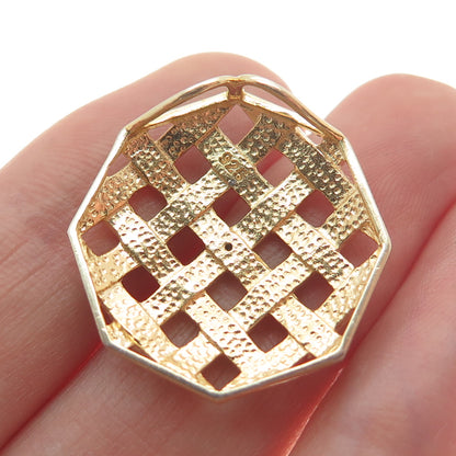 925 Sterling Silver 2-Tone Real Diamond Accent Cage Slide Pendant