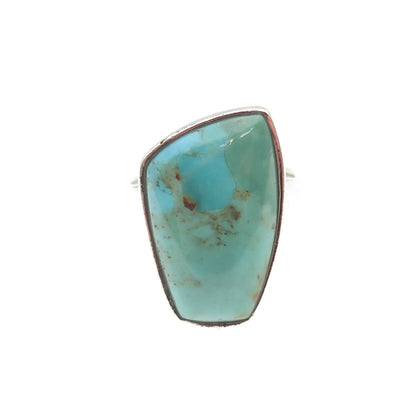 Barse Sterling Silver Vintage Real Lone Mountain Turquoise Modernist Ring Size 9