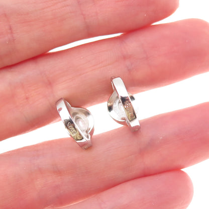 925 Sterling Silver Pink & White C Z Hoop Earrings