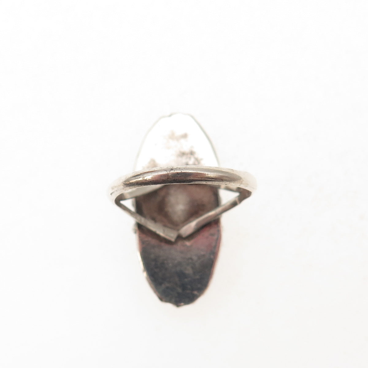 925 Sterling Silver Vintage Mexico Real Azurite Oxidized Ring Size 7.75