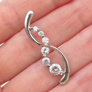 925 Sterling Silver Graduated Round-Cut C Z Infinity Slide Charm Pendant