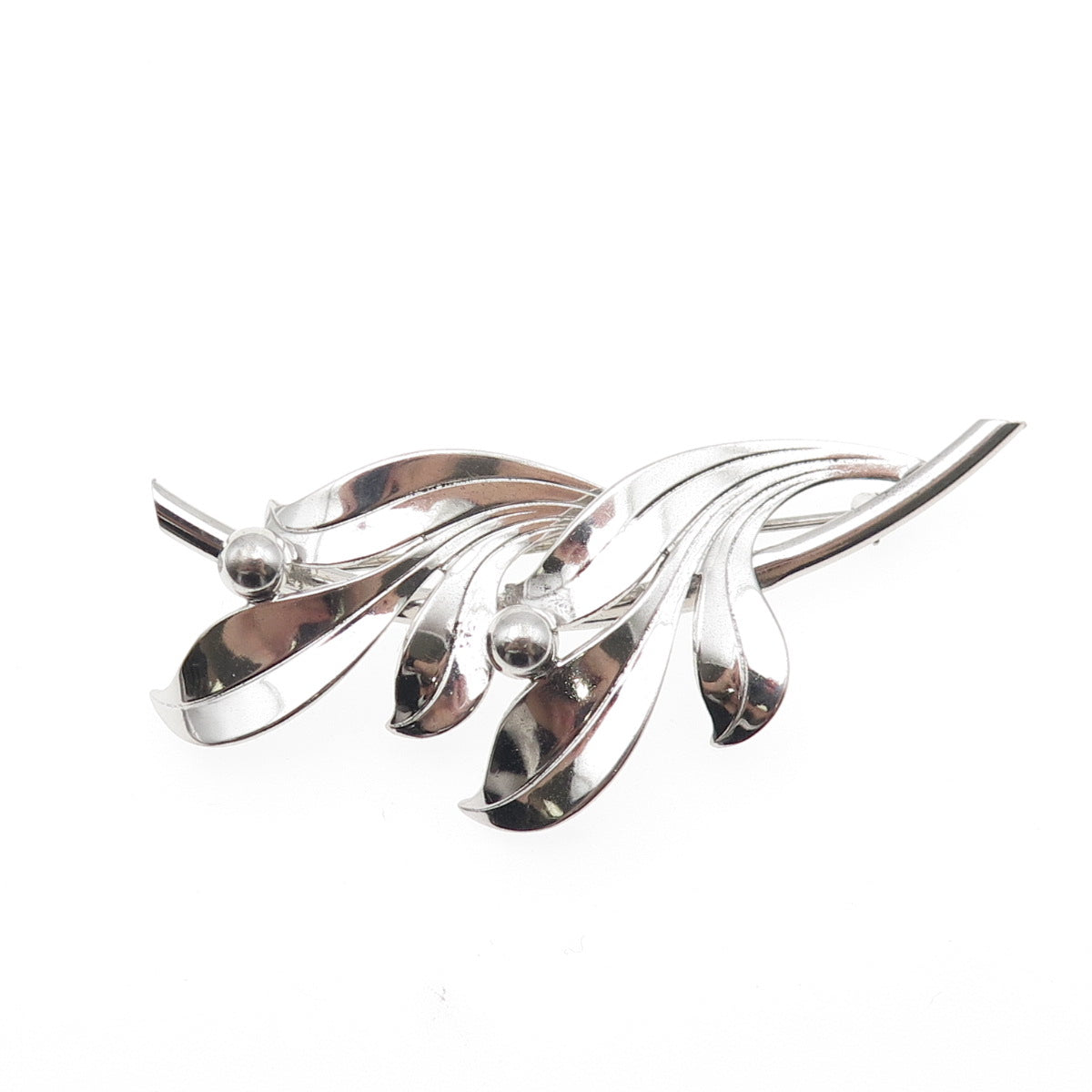 FORSTNER 925 Sterling Silver Vintage Modernist Floral Pin Brooch