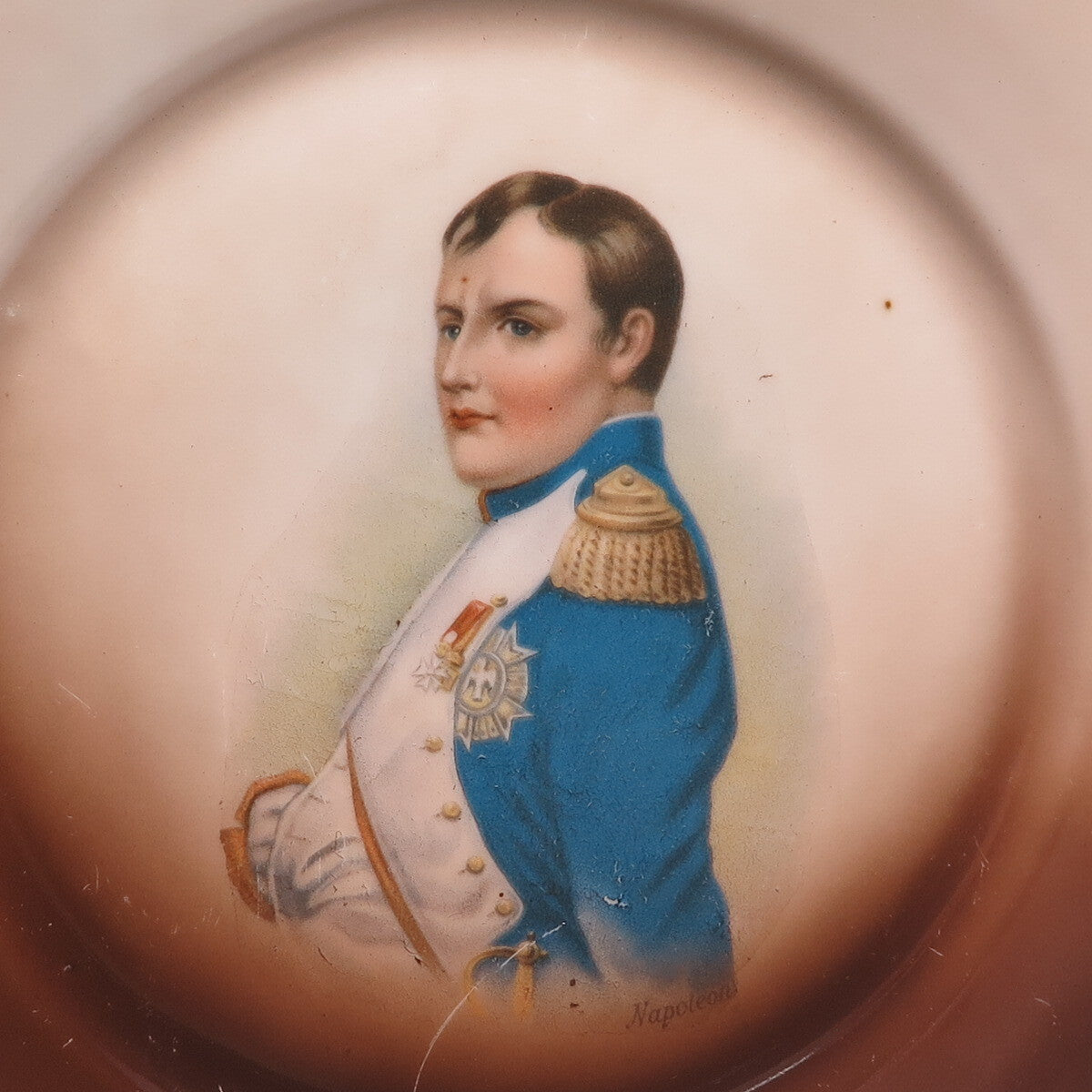 EMPIRE Zeh Scherzer Co Antique Bavaria Napoleon Portrait Porcelain Cabinet Plate