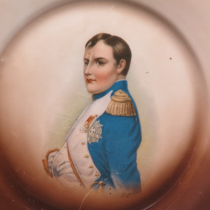 EMPIRE Zeh Scherzer Co Antique Bavaria Napoleon Portrait Porcelain Cabinet Plate