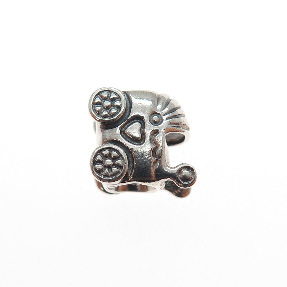 PANDORA 925 Sterling Silver Baby Carriage / Stroller Slide Bead Charm