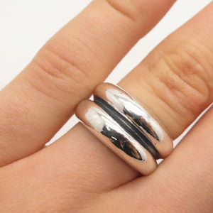 925 Sterling Silver Vintage Concave Ring Size 6.5