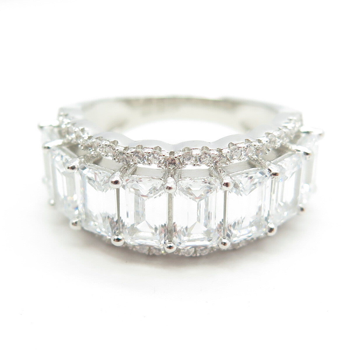 925 Sterling Silver Multi-C Z Ring Size 7