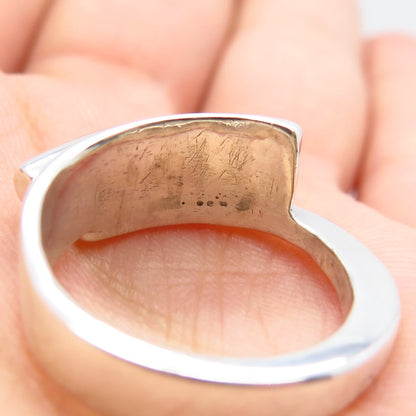 925 Sterling Silver Vintage Ribbed Ring Size 7