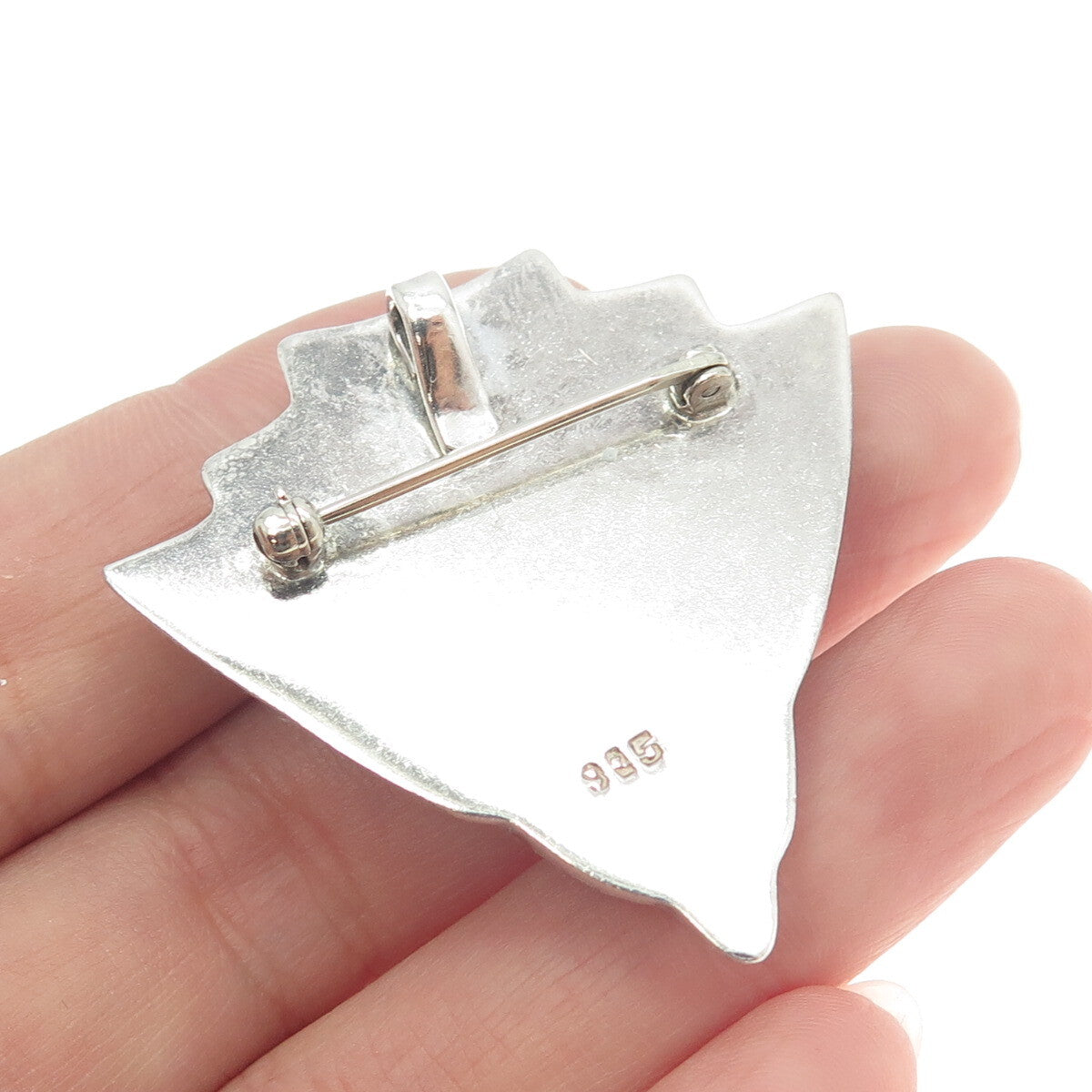 925 Sterling Silver Vintage Modernist Arrow Pin Brooch / Pendant