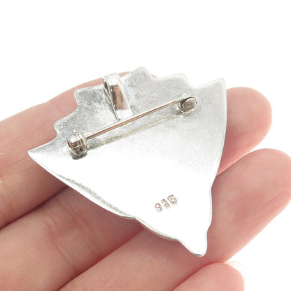 925 Sterling Silver Vintage Modernist Arrow Pin Brooch / Pendant