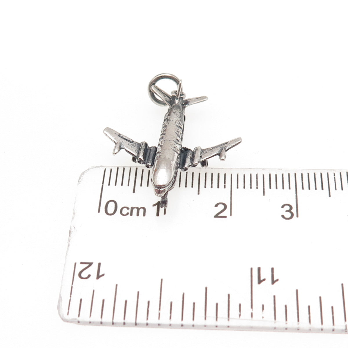 925 Sterling Silver Vintage BOAC Comet IV Airplane Oxidized Locket Charm Pendant