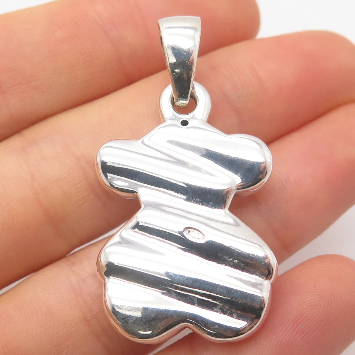 925 Sterling Silver Vintage Bear Pendant