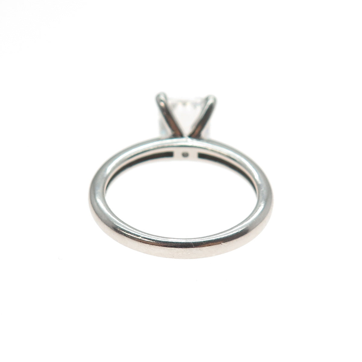 925 Sterling Silver Radiant-Cut C Z Engagement Ring Size 7.75