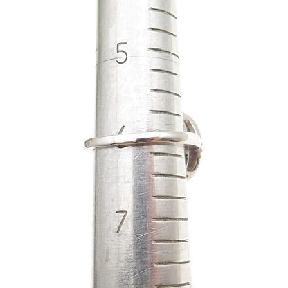 925 Sterling Silver Vintage Lab-Created Ruby & C Z Bohemian Ring Size 6