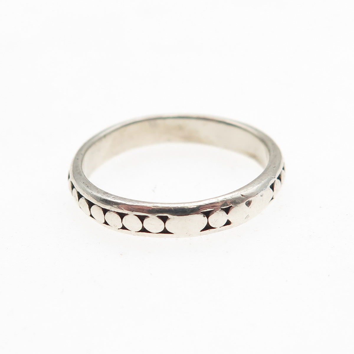 Sidney Evan 925 Sterling Silver Vintage Dotted All Around Band Ring Size 5.75