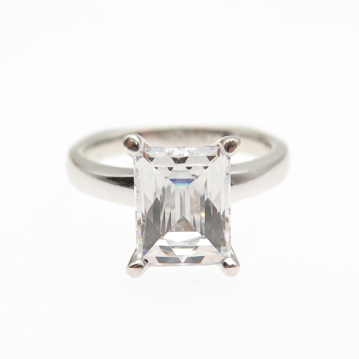 TYCOON 925 Sterling Silver C Z Engagement Ring Size 5.25