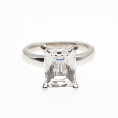 TYCOON 925 Sterling Silver C Z Engagement Ring Size 5.25