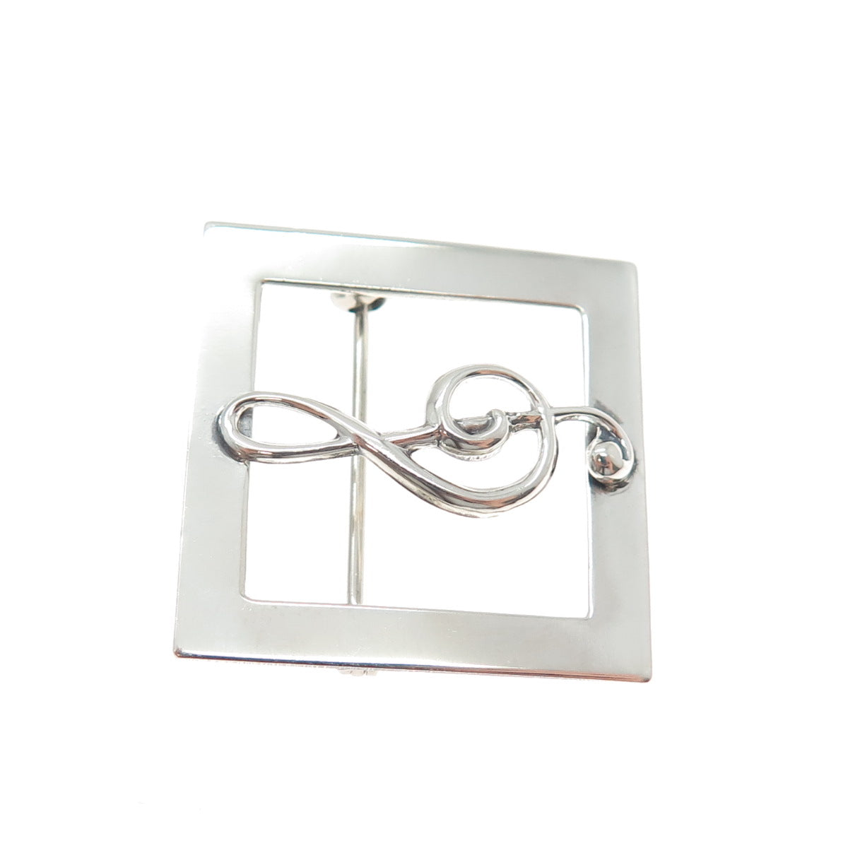 BEAU 925 Sterling Silver Vintage Treble Clef Music Note Pin Brooch