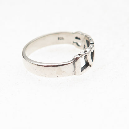925 Sterling Silver Vintage Love Oxidized Ring Size 6