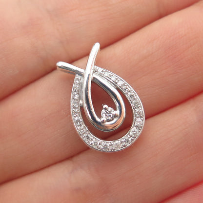 KENDRA SCOTT 925 Sterling Silver Real Round-Cut Diamond Mini Slide Pendant