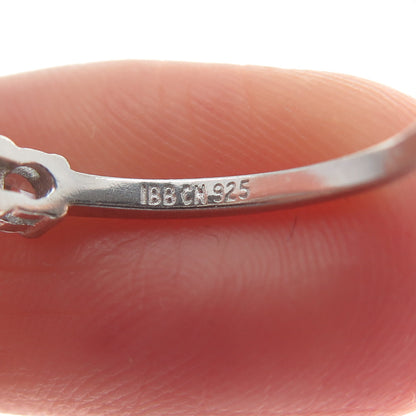 925 Sterling Silver IBB Round-Cut Shaped C Z Ring Size 7.25