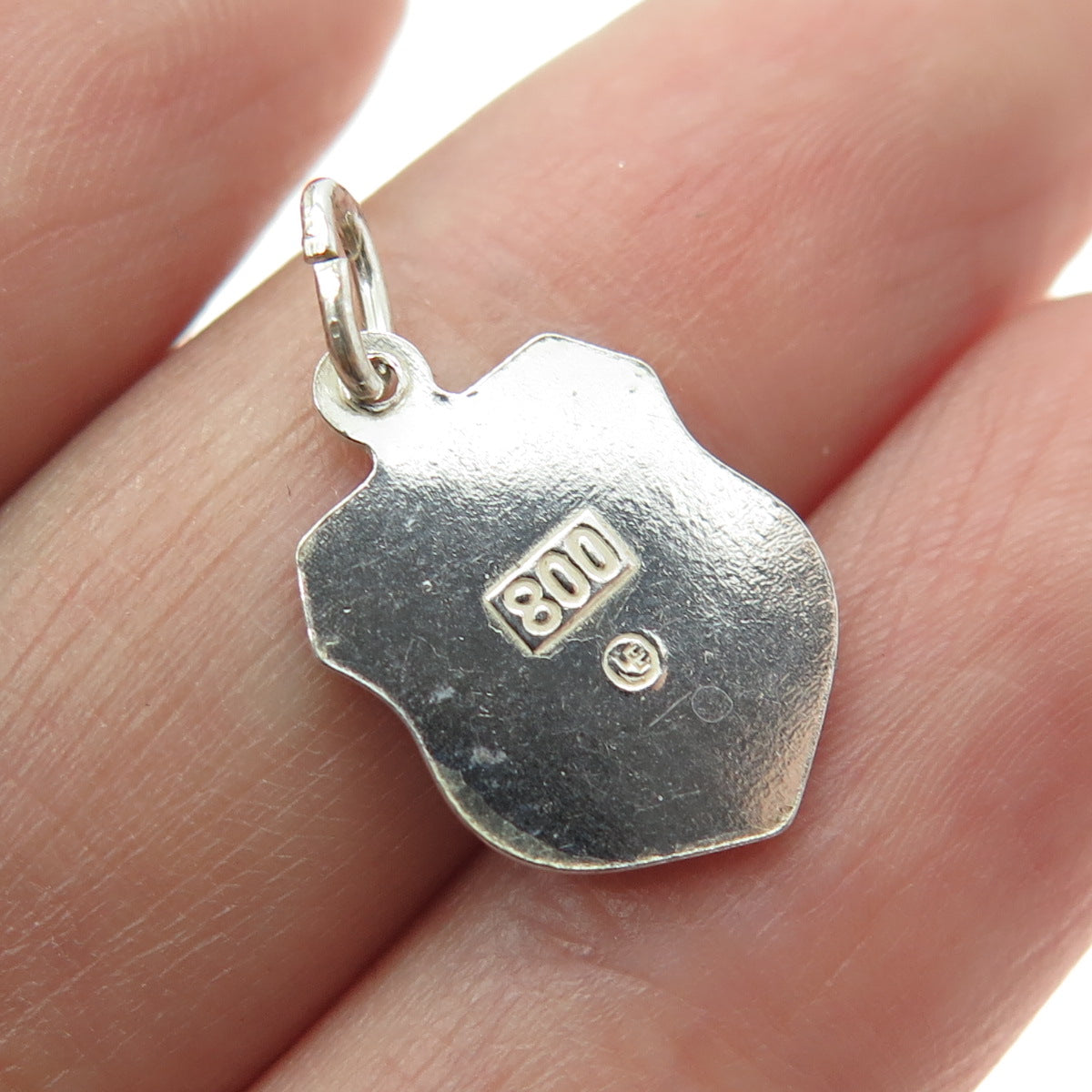 800 Silver Vintage Enamel Liechtenstein Coat of Arms Minimalist Charm Pendant