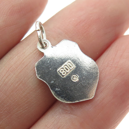 800 Silver Vintage Enamel Liechtenstein Coat of Arms Minimalist Charm Pendant