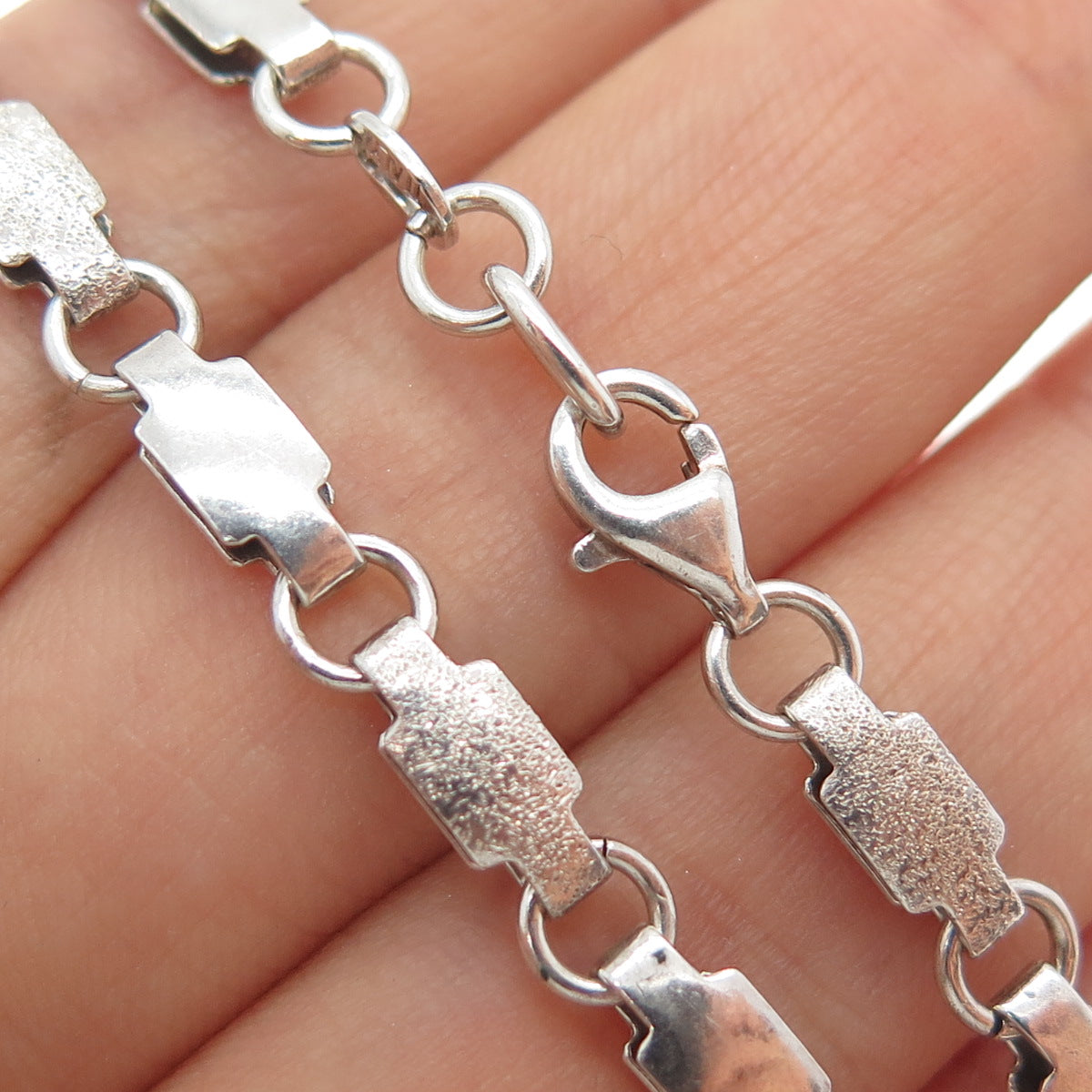 925 Sterling Silver Vintage Italy Cross Chain Necklace 16"