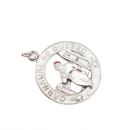 Breadner Co. Sterling Silver Antique Art Deco Enamel Carnaval de Quebec Pendant