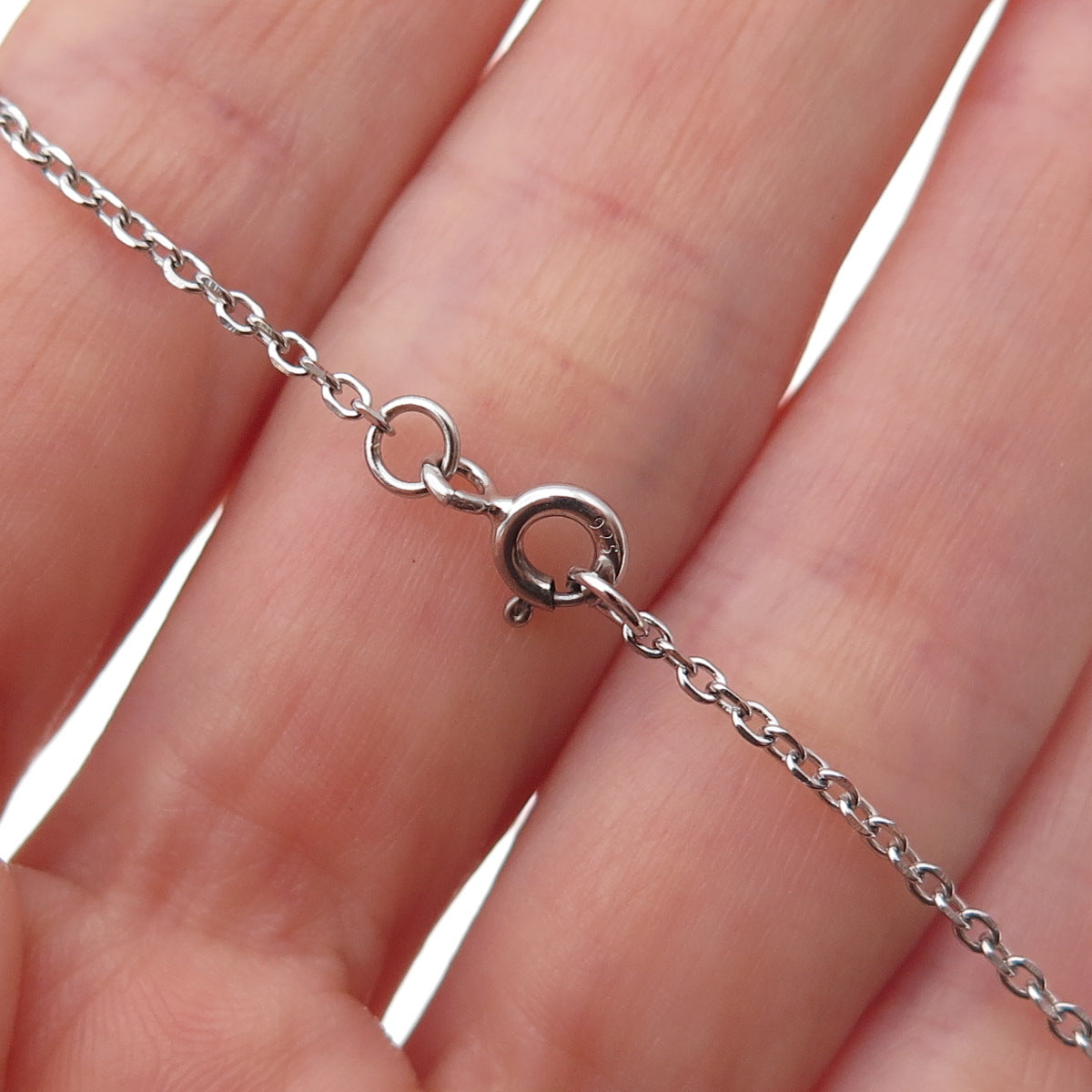 925 Sterling Silver Round-Cut C Z Floral Cable Chain Necklace 16"
