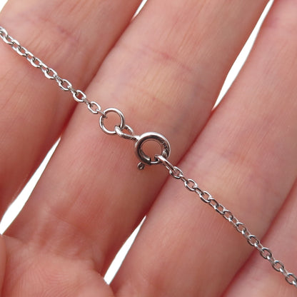 925 Sterling Silver Round-Cut C Z Floral Cable Chain Necklace 16"