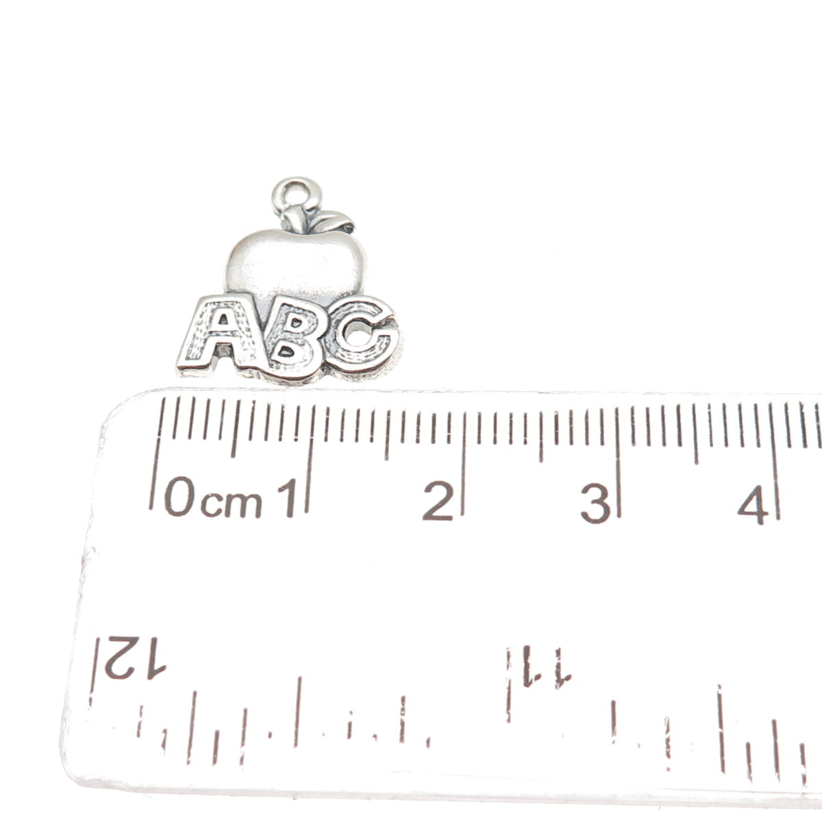 James Avery 925 Sterling Silver Vintage ABC Apple Mini Charm Pendant