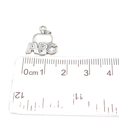 James Avery 925 Sterling Silver Vintage ABC Apple Mini Charm Pendant