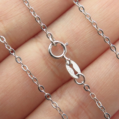 925 Sterling Silver Pink Sapphire Black Spinel C Z Swan Cable Chain Necklace 18"