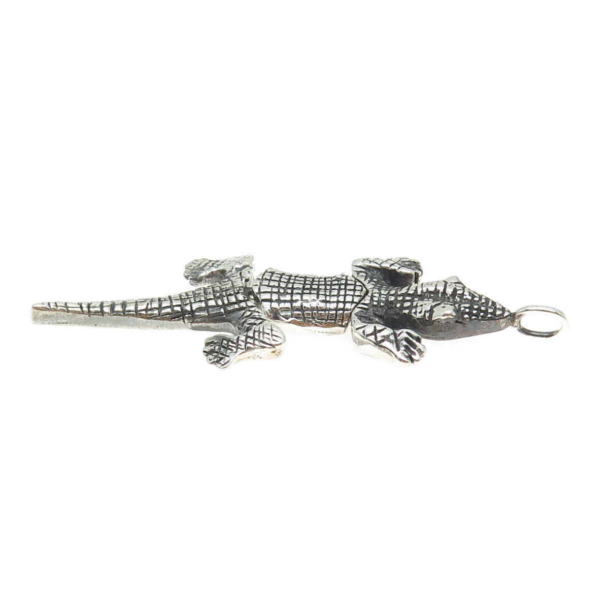 925 Sterling Silver Vintage Crocodile Pendant