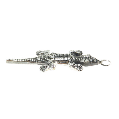 925 Sterling Silver Vintage Crocodile Pendant