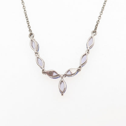 Chuck Clemency 925 Sterling Silver Real Tanzanite Cable Chain Necklace 18"