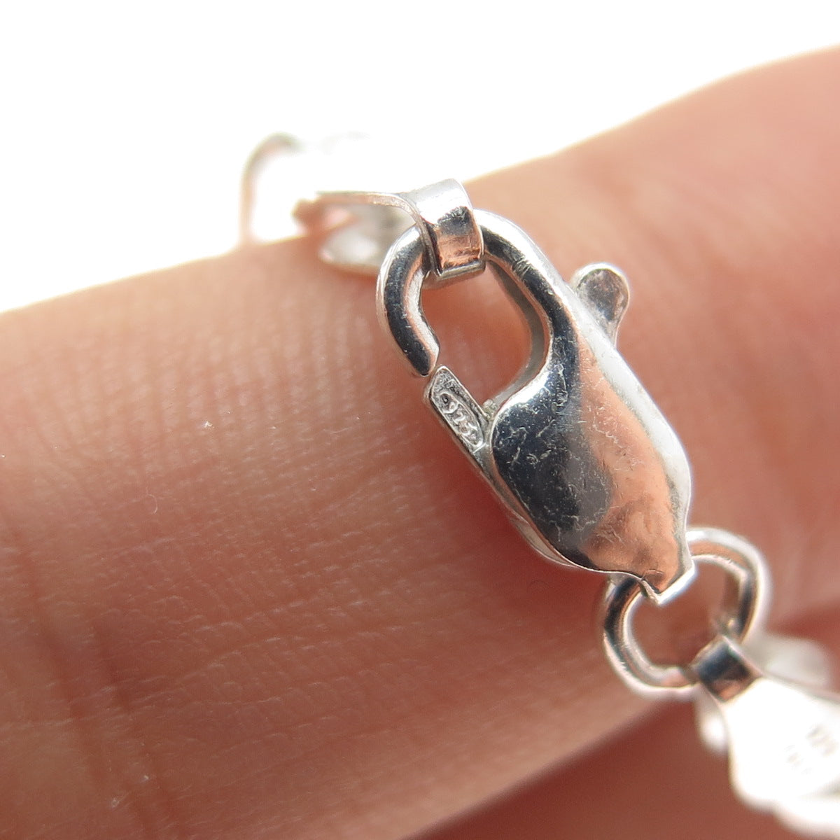 925 Sterling Silver Vintage Italy Figaro Chain Necklace 22"