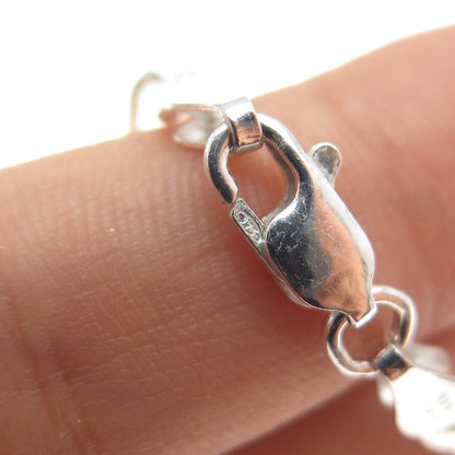 925 Sterling Silver Vintage Italy Figaro Chain Necklace 22"