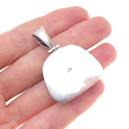 925 Sterling Silver Vintage Real Sodalite Modernist Pendant