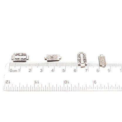 925 Sterling Silver Antique Art Deco SET of 5 Floral Bracelet / Necklace Links