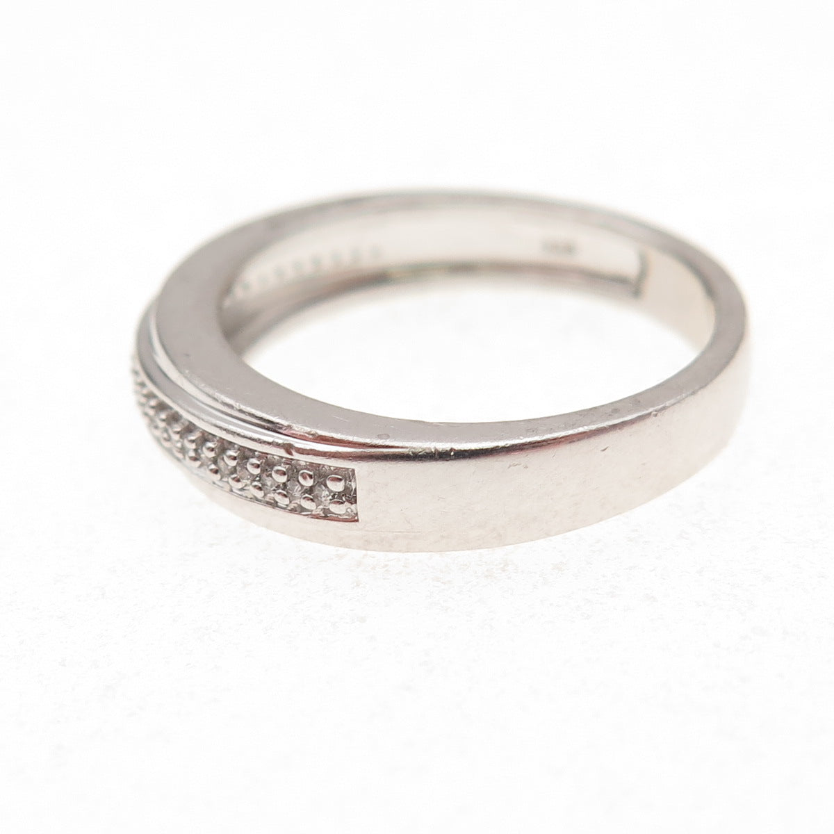 925 Sterling Silver Round-Cut C Z Half Eternity Ring Size 6.75