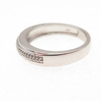 925 Sterling Silver Round-Cut C Z Half Eternity Ring Size 6.75