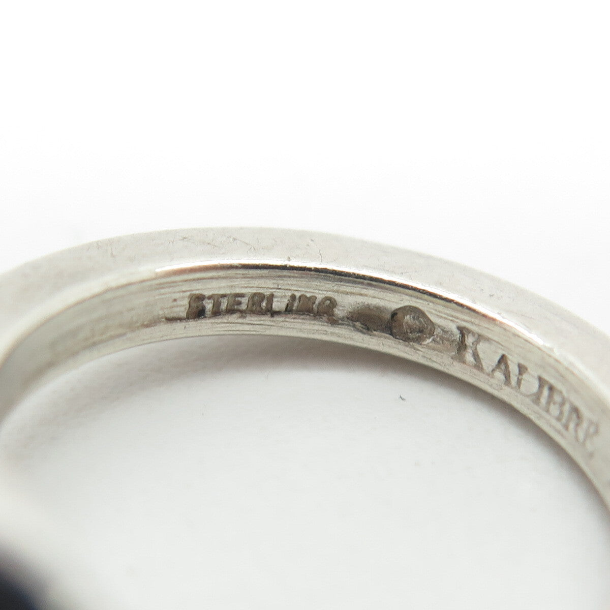 KALIBRE 925 Sterling Silver Vintage 1983 Real Black Onyx Gemstone Ring Size 6